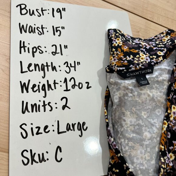 41 Hawthorn Floral Print Short Sleeve Dress Black Multicolor Size Large NWT - Picture 9 of 9
